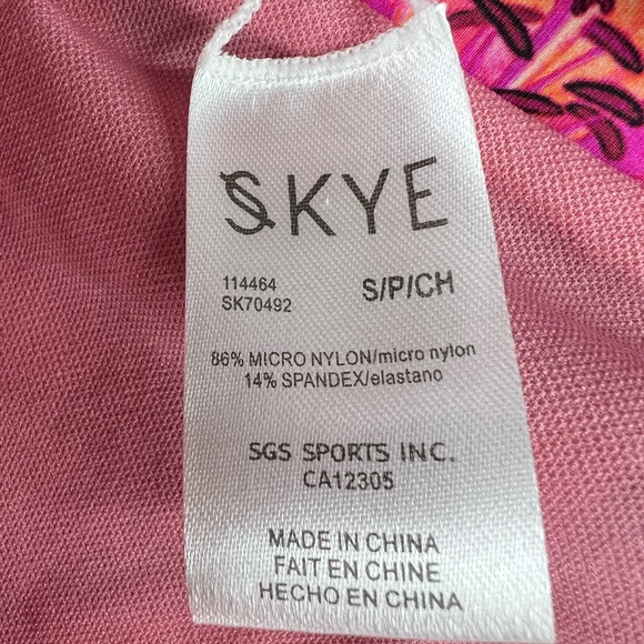 SKYE WOMENS BELLA SZ S FLORAL PALM LEAF PRINT BANDED WAIST BIKINI SWIM BOTTOMS - Picture 3 of 6